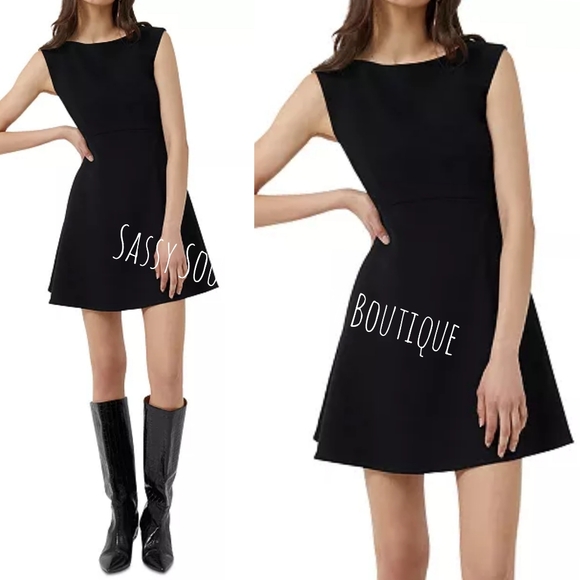 ⭐🆕FCUK French Connection black fit and flare mini dress - Picture 5 of 9